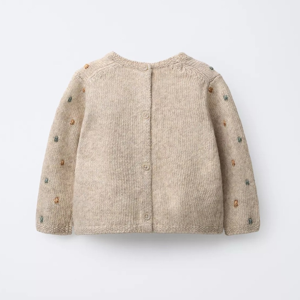 NWOT Zara Baby Bobble Knit Sweater Gray , size 1-3 months - Picture 2 of 10